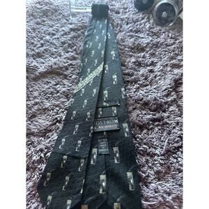 Z. Richards Men's Black Gold Blue Silk Geometric Woven Tie Handmade